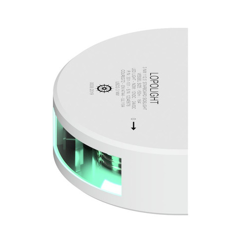 Lopolight Starboard Sidelight, 3 NM, 112.5°, Vertical Mount, 10-32V DC, IP68, COLREG72, USCG - Apollo Lighting
