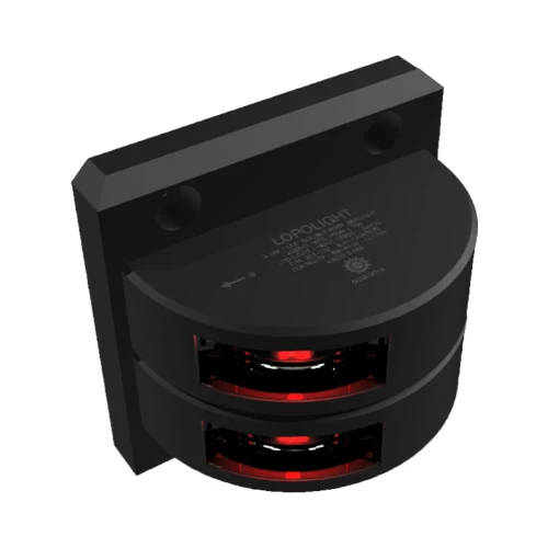 Lopolight 301-102 Series LED Port Sidelight, 3 NM, Vertical Mount, 10-32VDC, IP68, 6m Cable