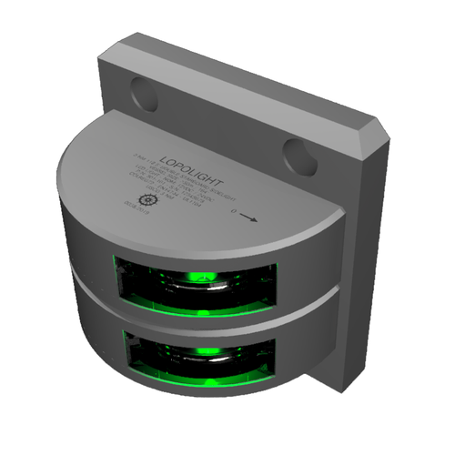 Lopolight Series 301-101 Starboard Sidelight, 3NM, Vertical Mount, 6m Cable, 10-32VDC, IP68