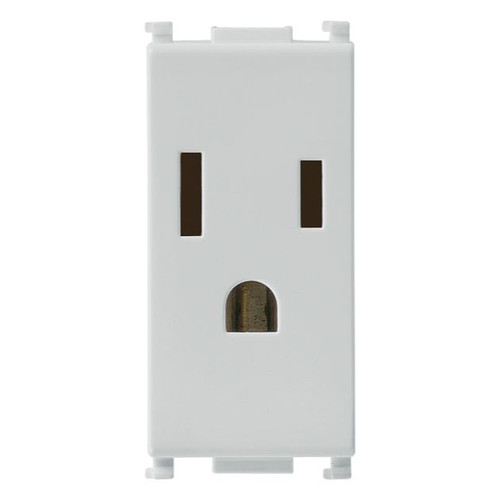 Vimar Plana 2P+E USA Socket Outlet, 15A 127V, Flush-Mounted, IP20