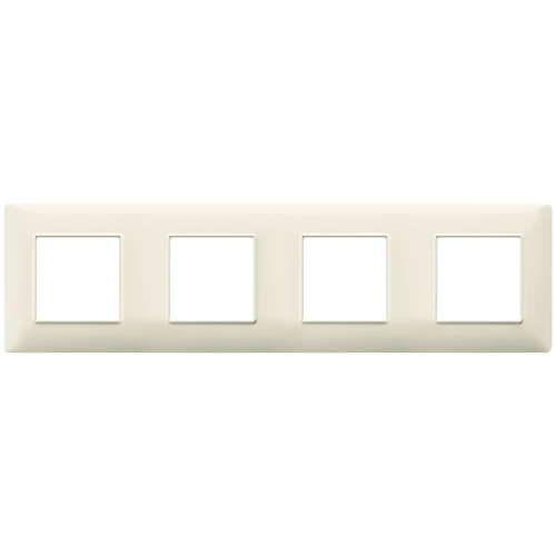 Vimar Plana 8-Module (2+2+2+2) Cover Plate, 71mm Center Distance, 293 x 80mm, Halogen-Free Technopolymer, Clamp Mounting, IP00