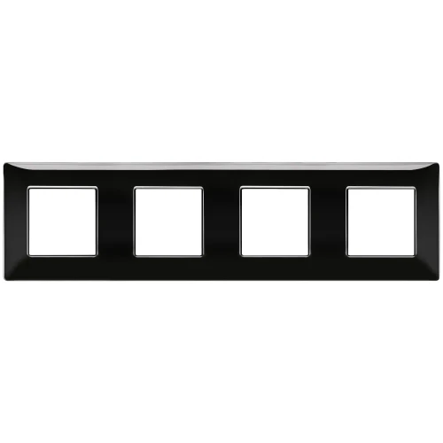 Vimar Plana 8-Module (2+2+2+2) Cover Plate, 71mm Center Distance, 293 x 80mm, Halogen-Free Technopolymer, Clamp Mounting, IP00