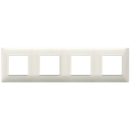 Vimar Plana 8-Module (2+2+2+2) Cover Plate, 71mm Center Distance, 293 x 80mm, Halogen-Free Technopolymer, Clamp Mounting, IP00