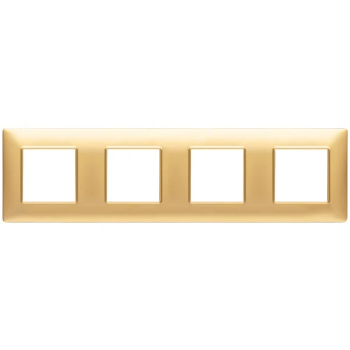 Vimar Plana 8-Module (2+2+2+2) Cover Plate, 71mm Center Distance, 293 x 80mm, Halogen-Free Technopolymer, Clamp Mounting, IP00