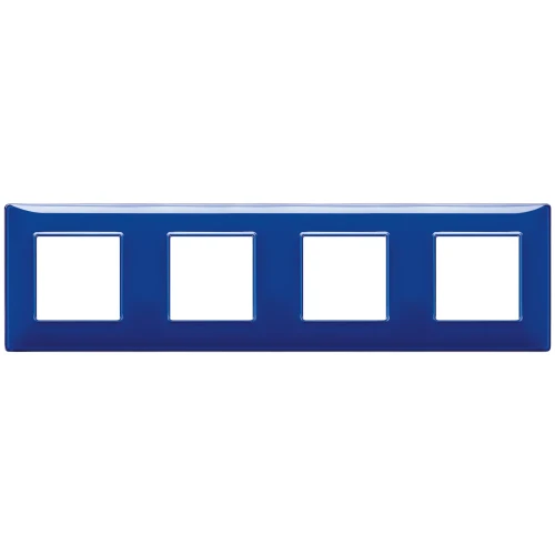 Vimar Plana 8-Module (2+2+2+2) Cover Plate, 71mm Center Distance, 293 x 80mm, Halogen-Free Technopolymer, Clamp Mounting, IP00