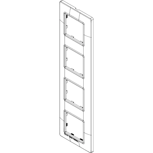 Vimar Plana 8-Module (2+2+2+2) Cover Plate, 71mm Center Distance, 293 x 80mm, Halogen-Free Technopolymer, Clamp Mounting, IP00