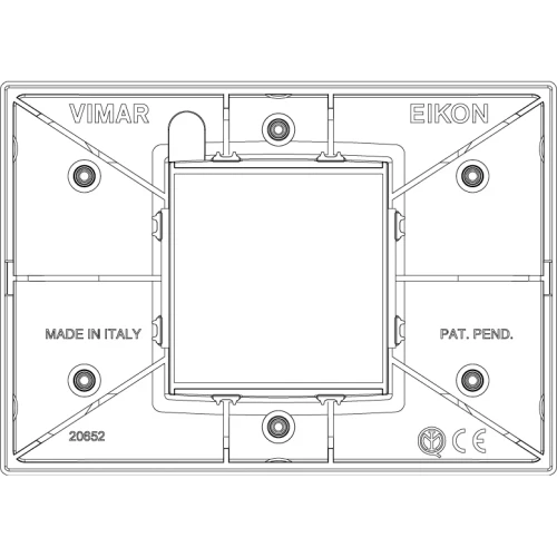 Vimar Eikon Classic Cover Plate, 2-Central-Module, Horizontal/Vertical Mount