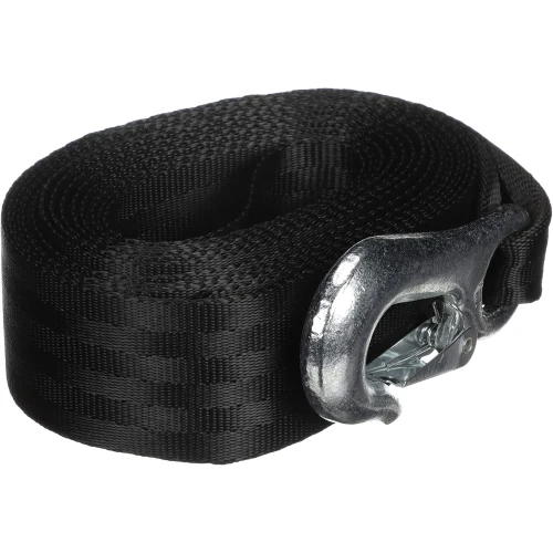 Attwood Marine Trailer Winch Strap, 2 in x 20 ft, 2,000 lb Capacity, Sewn-Loop End, Forged Steel Snap Hook