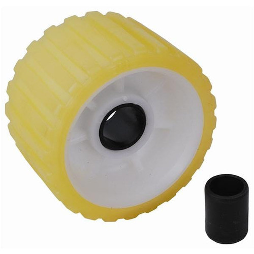 Attwood Marine Groove Rib Roller, 5 in, Yellow Rubber