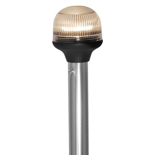 Attwood Marine Incandescent All-Round Folding Pole Light, 54 in, 12V, 2-Pin Locking Collar, Articulating Anti-Glare