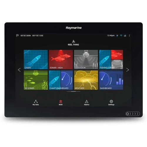 Raymarine Axiom 12 RV Chartplotter Combo, 12 in Touchscreen, RV-100 Transom Mount Transducer, RealVision 3D Sonar