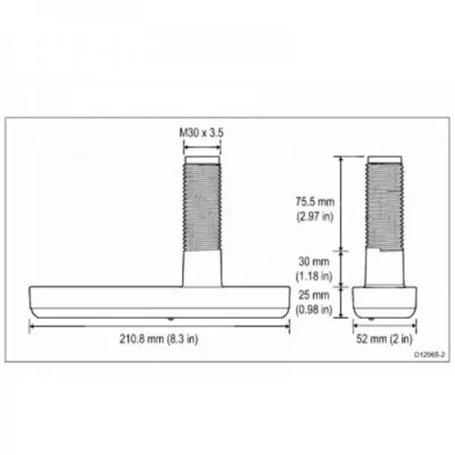 Raymarine CPT-110 Thru-Hull Transducer, CHIRP, DownVision, Depth/Temperature