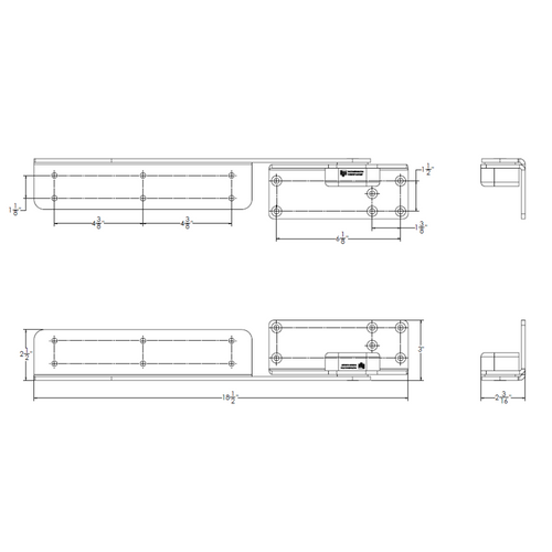 TACO Marine Command Ratchet Hinge, 18-1/2 in, 316 SS, Polished, Hard Stop, Pair - Apollo Lighting