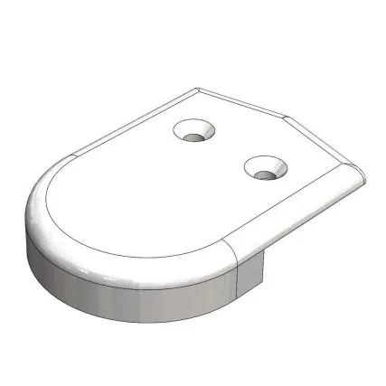 TACO Marine Rub Rail End Cap, For V11-2423 & V11-3426, 2 in, White Nylon