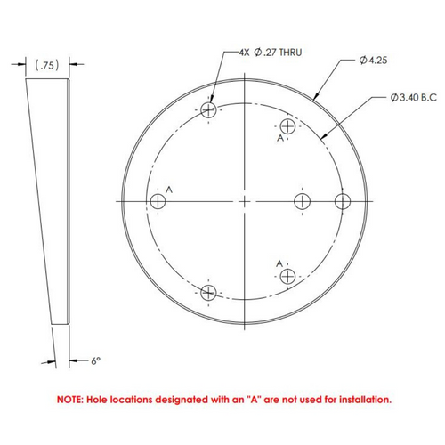TACO Marine Wedge Plate, For GS-850 & GS-950, Plastic - Apollo Lighting