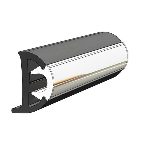 TACO Marine 9517 Rigid Vinyl Rub Rail, 1-1/4 in x 3/4 in, 20 ft, Black