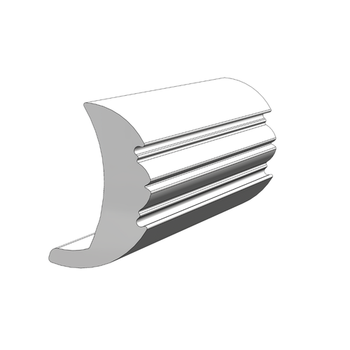 TACO Marine Rigid Vinyl Rub Rail, 2-1/8 in x 1-3/8 in, 20 ft, Frosty White, #10 Screw on 8 in Centers