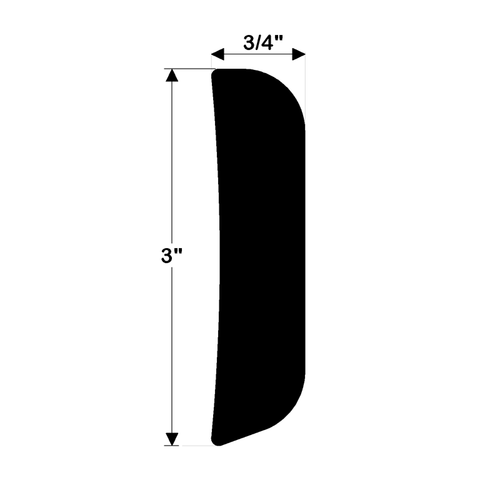 TACO Marine Commercial Rigid Vinyl Rub Rail, White Color, 3 in x 3/4 in, 20 ft
