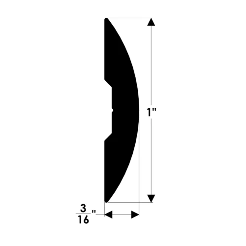 TACO Marine Aluminum Rub Rail, 1 in x 3/16 in, 12 ft, Polished Clear