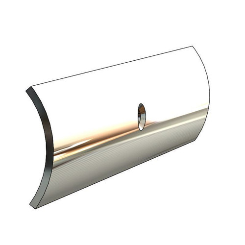 TACO Marine Hollow Back Rub Rail, 1-1/4 in x 12 ft, 304 SS, Polished