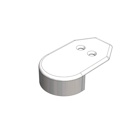 TACO Marine Rub Rail End Cap, 1-9/16 in, White Nylon, #8 Screws