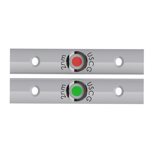 TACO Marine Rub Rail-Mounted LED Navigation Light Set, For S11-4650, 4 in, 12-14VDC, IP68, 2NM, Port and Starboard Lights