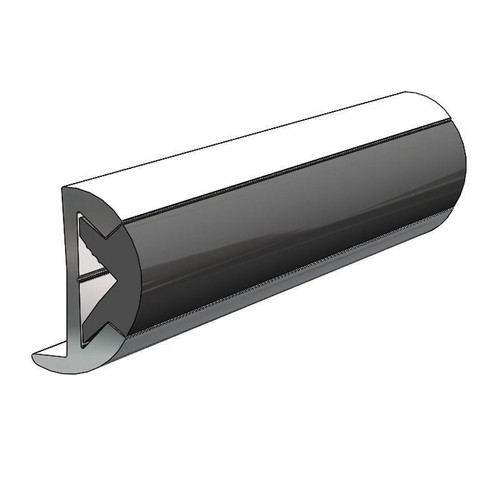 TACO Marine Aluminum Rub Rail, For V12-0342 Insert, 1 in x 1/2 in x 12 ft, Anodized Aluminum, Drilled for #8 Screws