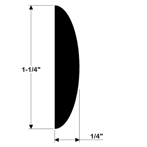 TACO Marine Stainless Steel Solid Back Rub Rail, 316L, 1-1/4 in, 20 ft, #12 Screws, 6 in Centers