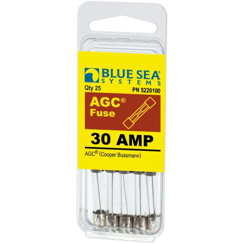 Blue Sea Systems AGC Fast-Acting Glass Fuse, 32V DC, 25pk