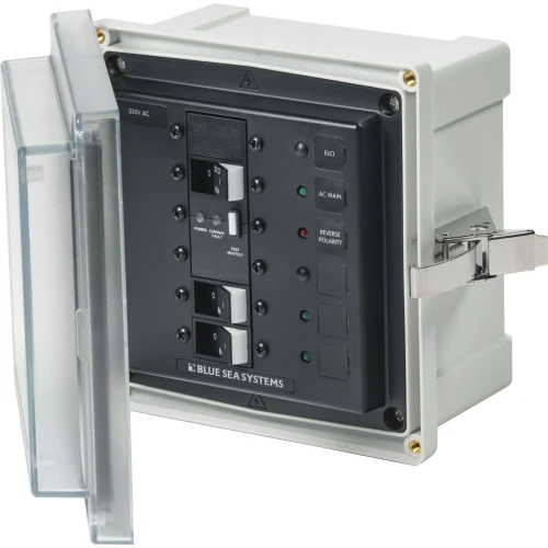 Blue Sea Systems SMS Surface Mount System Panel Enclosure, IP66, Glass-Filled Polycarbonate, Clear Cover, 6 x 6 x 4 in