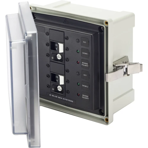Blue Sea Systems SMS Surface Mount System Panel Enclosure, IP66, Glass-Filled Polycarbonate, Clear Cover, 6 x 6 x 4 in