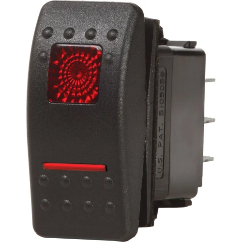 Blue Sea Systems Contura II Rocker Switch, Black Actuator, 20A @ 12V, 15A @ 24V
