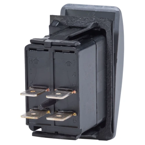 Blue Sea Systems Contura II Rocker Switch, Black Actuator, 20A @ 12V, 15A @ 24V