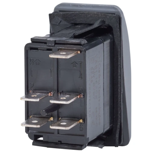 Blue Sea Systems Contura II Rocker Switch, Black Actuator, 20A @ 12V, 15A @ 24V