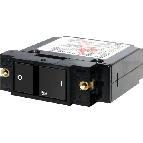 Blue Sea Systems A-Series Single Pole Flat Rocker Circuit Breaker, AC/DC, Magnetic Hydraulic, Trip-Free