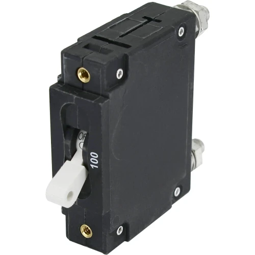 Blue Sea Systems C-Series Toggle Circuit Breaker, Single Pole, AC/DC, Magnetic Hydraulic, Trip Free