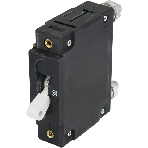 Blue Sea Systems C-Series Toggle Circuit Breaker, Single Pole, AC/DC, Magnetic Hydraulic, Trip Free