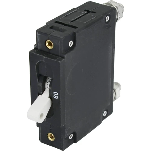 Blue Sea Systems C-Series Toggle Circuit Breaker, Single Pole, AC/DC, Magnetic Hydraulic, Trip Free
