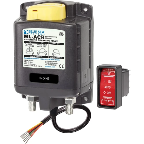 Blue Sea Systems ML-ACR Automatic Charging Relay, 500A, Magnetic Latching, Dual Sensing