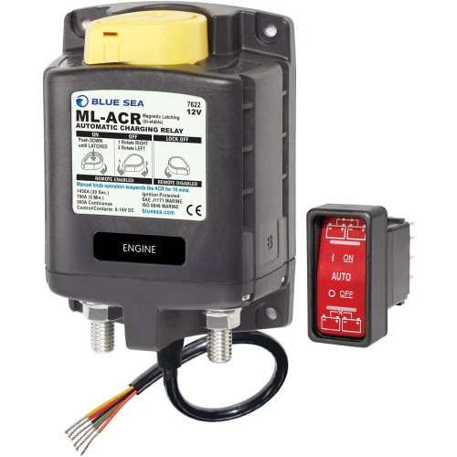 Blue Sea Systems ML-ACR Automatic Charging Relay, 500A, Magnetic Latching, Dual Sensing