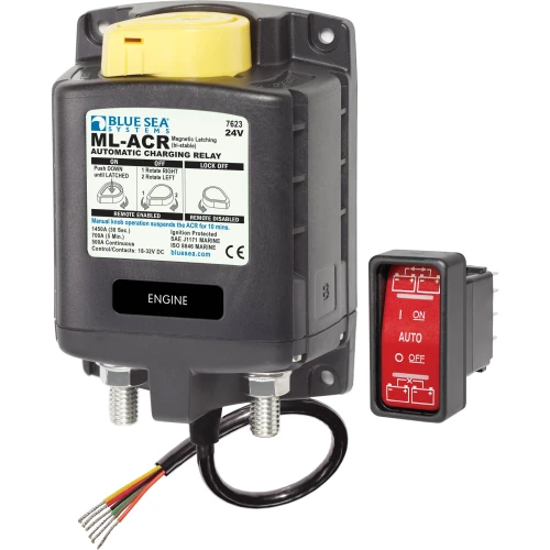 Blue Sea Systems ML-ACR Automatic Charging Relay, 500A, Magnetic Latching, Dual Sensing