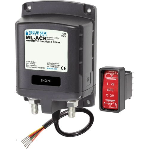 Blue Sea Systems ML-ACR Automatic Charging Relay, 500A, Magnetic Latching, Dual Sensing