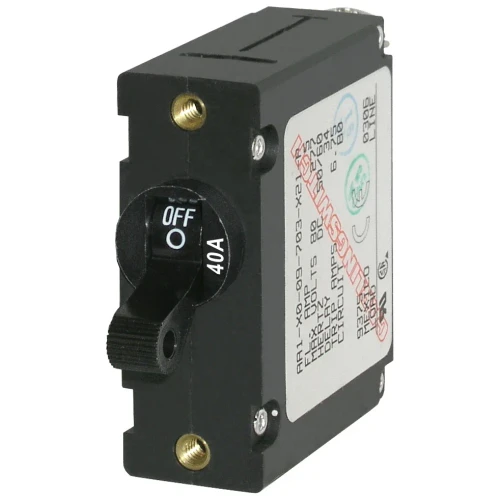 Blue Sea Systems A-Series Single Pole Toggle Circuit Breaker, AC/DC, Trip-Free