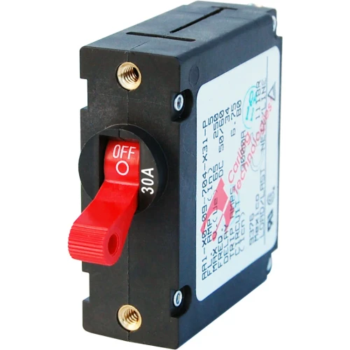 Blue Sea Systems A-Series Single Pole Toggle Circuit Breaker, AC/DC, Trip-Free
