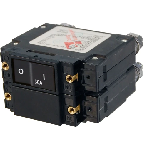 Blue Sea Systems C-Series Flat Rocker Circuit Breaker, Magnetic Hydraulic, Trip-Free