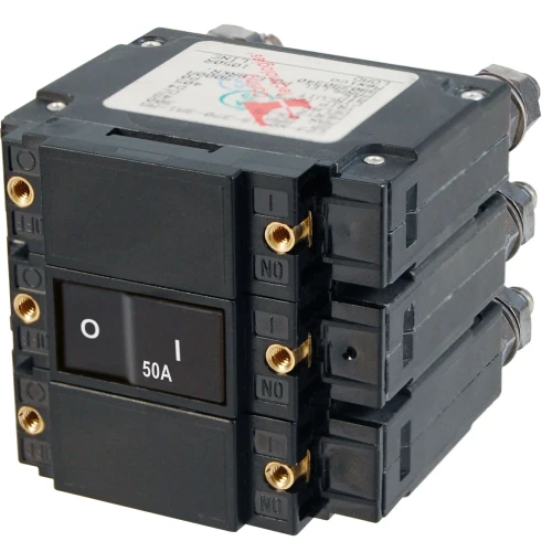 Blue Sea Systems C-Series Flat Rocker Circuit Breaker, Magnetic Hydraulic, Trip-Free