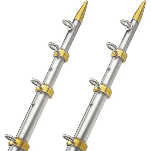TACO Marine OT Series Aluminum Tele-Outrigger Poles, Pair, Pin-Locking