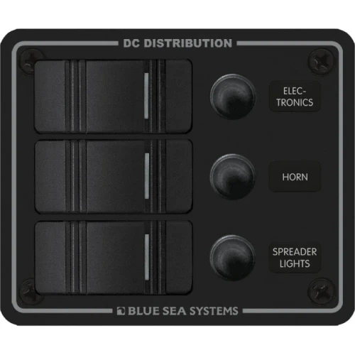 Blue Sea Systems Contura Water Resistant DC Circuit Breaker Panel, 12/24V, IP66