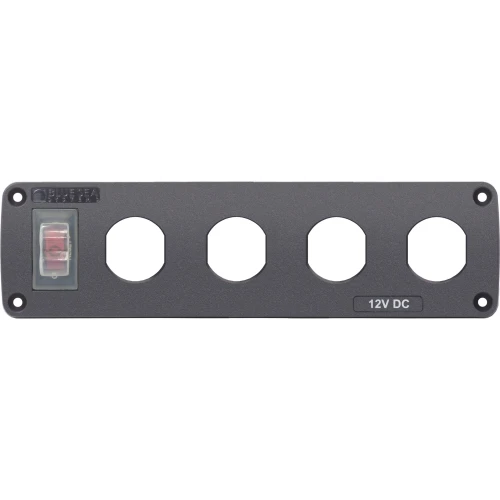 Blue Sea Systems Water-Resistant Accessory Panel, 12V DC, 15A Circuit Breaker, Pre-Wired Harness