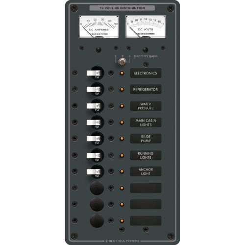 Blue Sea Systems Traditional Metal DC Branch Circuit Breaker Panel - Apollo Lighting